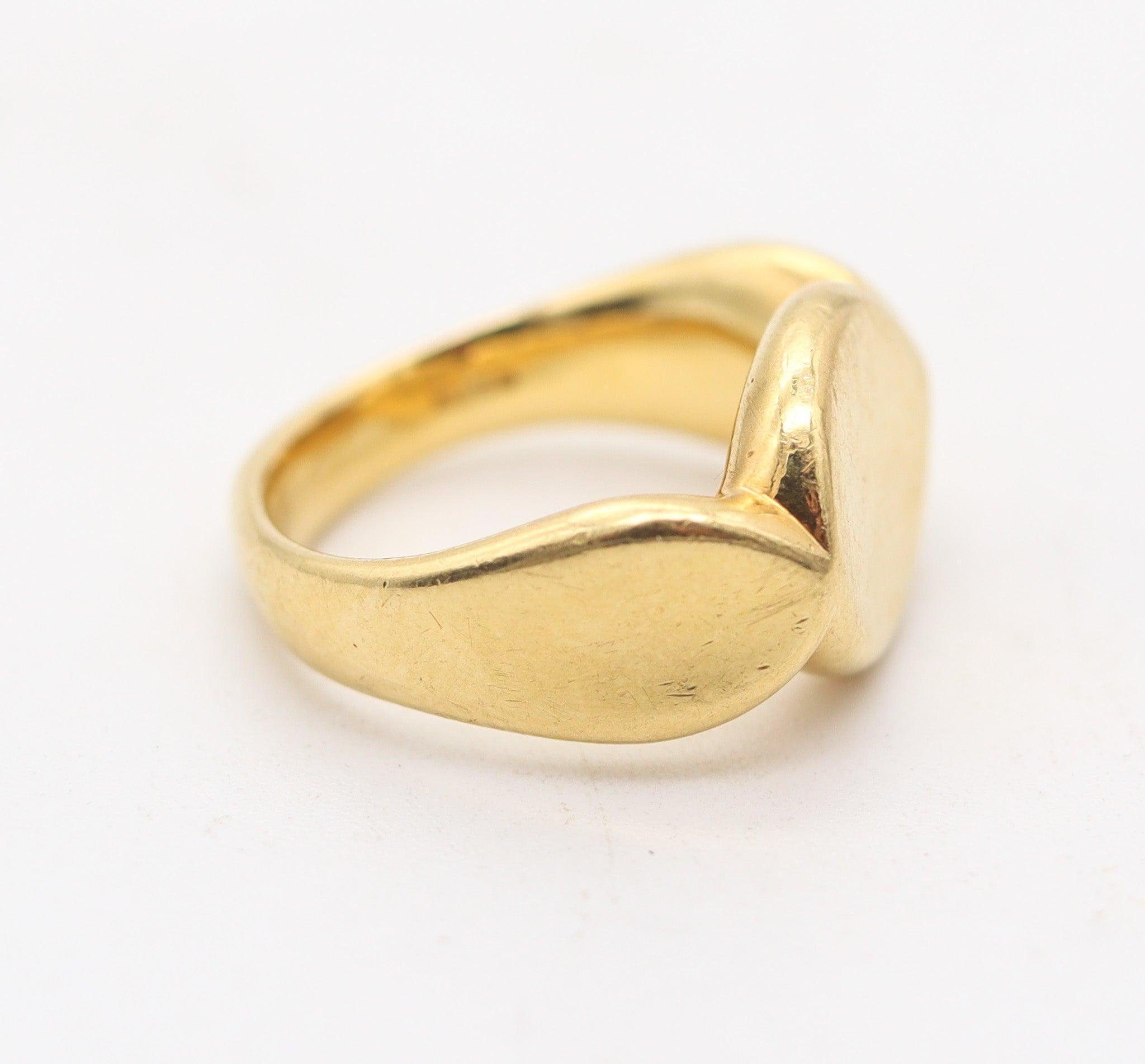 Women's TIFFANY & CO. 1978 Elsa Peretti Thumbprint Ring In Solid 18Kt Yellow Gold