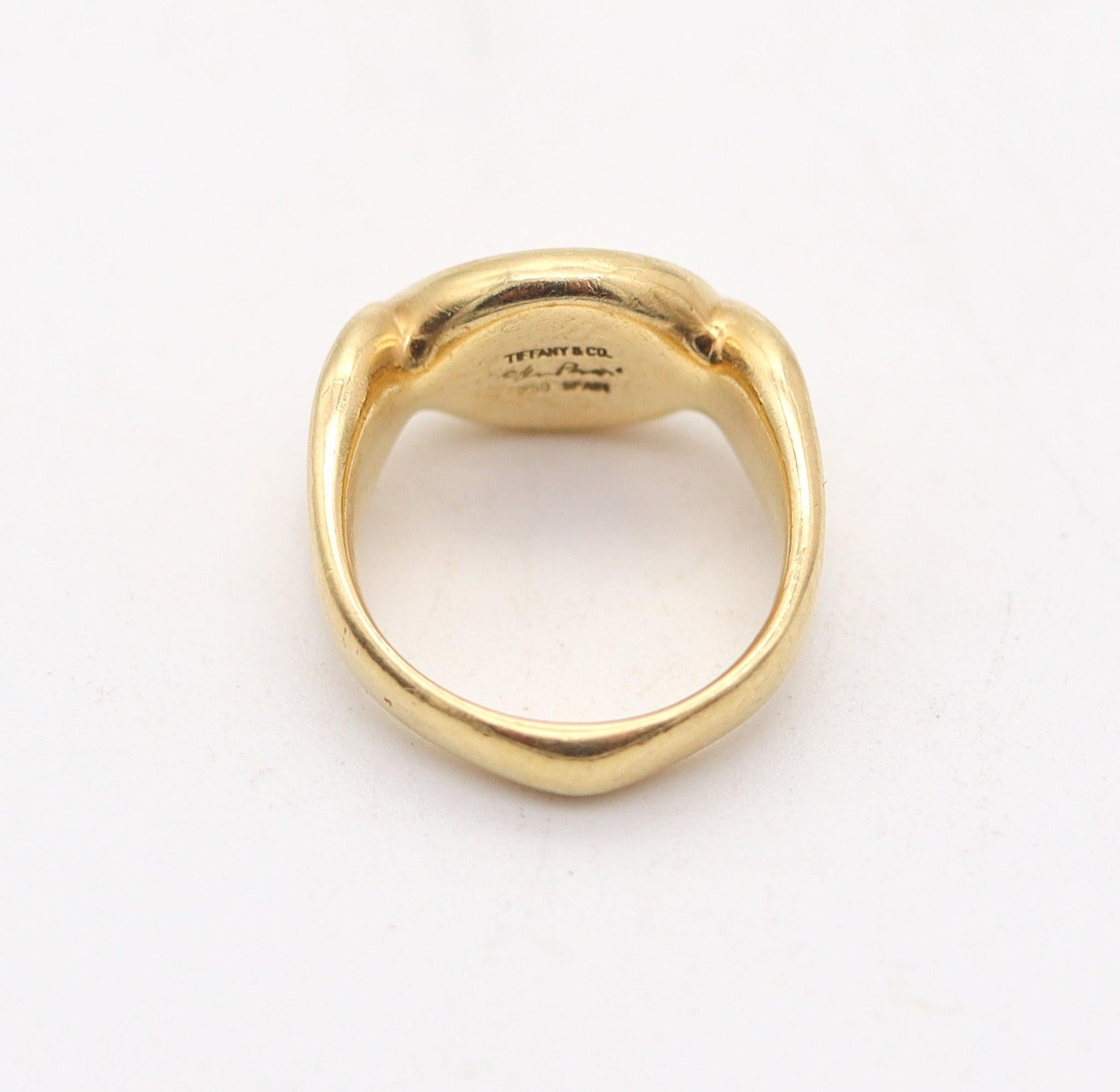 TIFFANY & CO. 1978 Elsa Peretti Thumbprint Ring In Solid 18Kt Yellow Gold 1