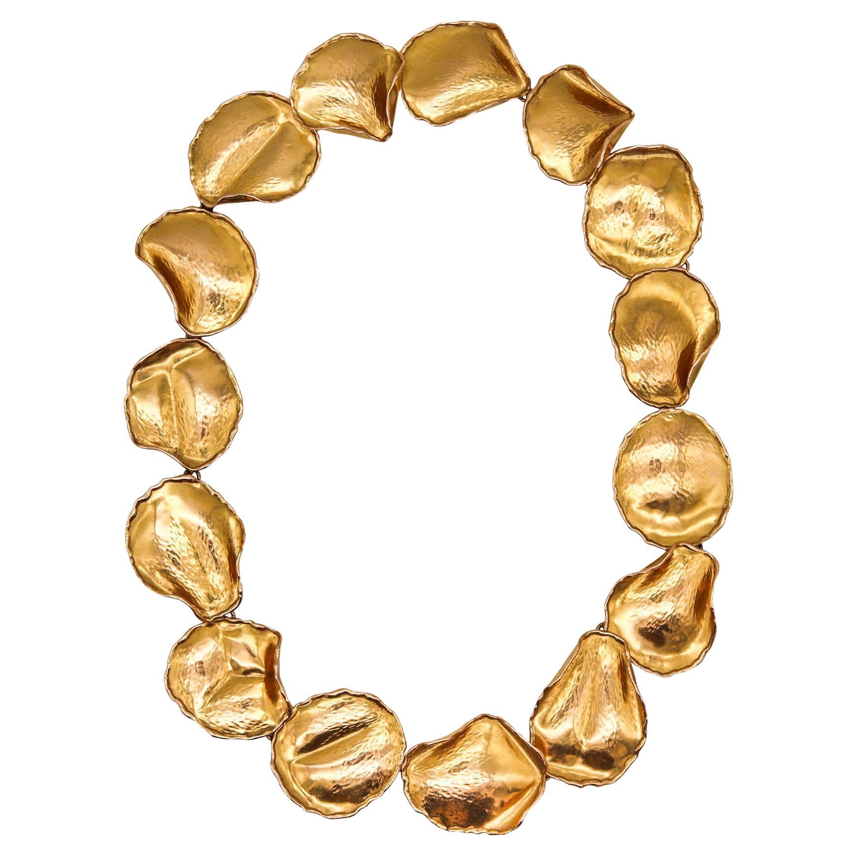 Tiffany & Co. 1979 von Angela Cummings Blütenblatt-Halskette aus 18 Karat Gelbgold