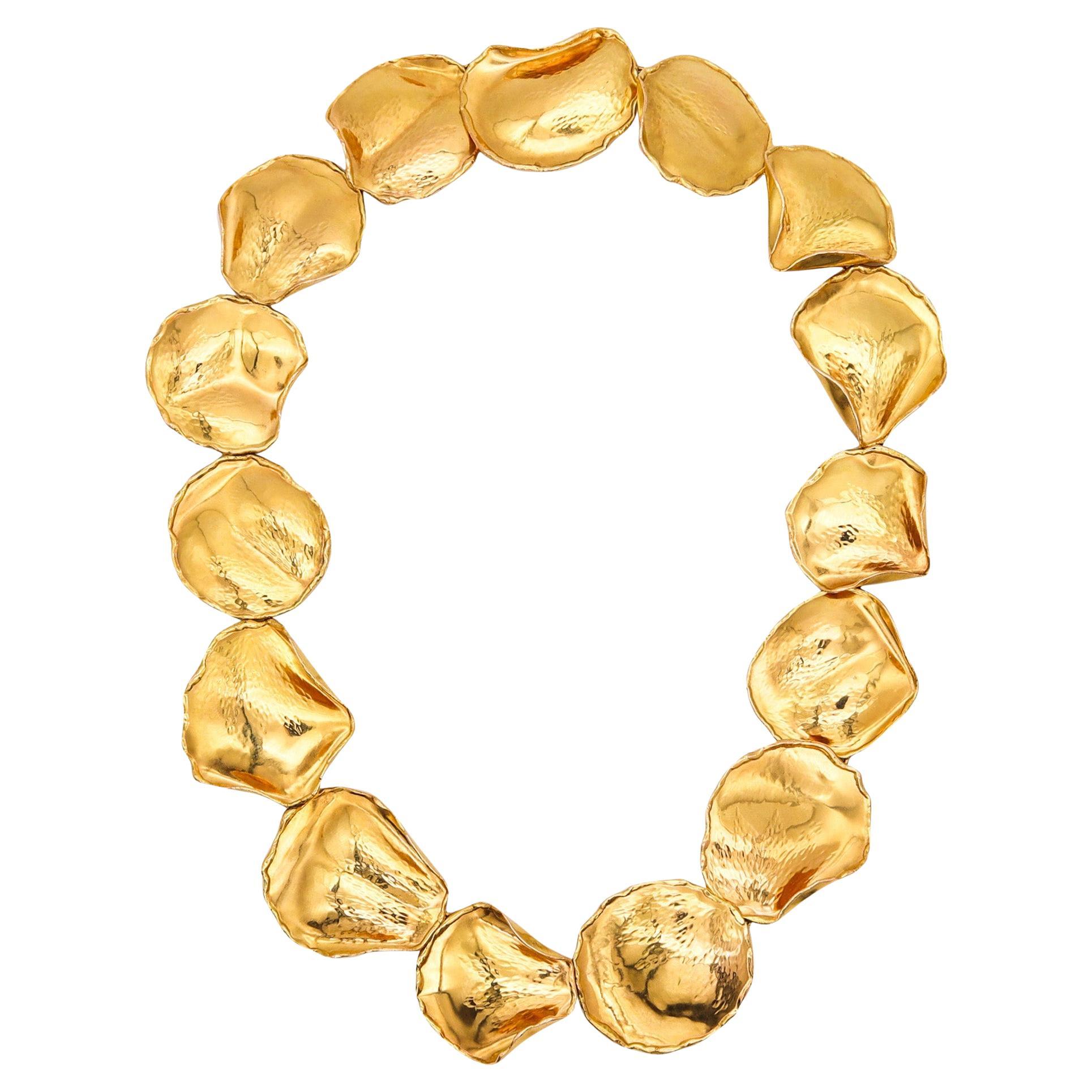 TIFFANY & CO. 1979 von Angela Cummings Blütenblatt-Halskette aus 18 Karat Gelbgold