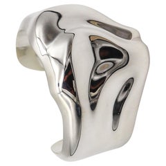 TIFFANY & CO. 1979 By Elsa Peretti Rare Aquarius Zodiacal Cuff In .925 Sterling