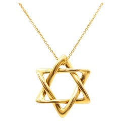 TIFFANY & CO 1979 Elsa Peretti for Tiffany & Co. Langes Collier mit großem David-Stern aus 18 Karat Gelb