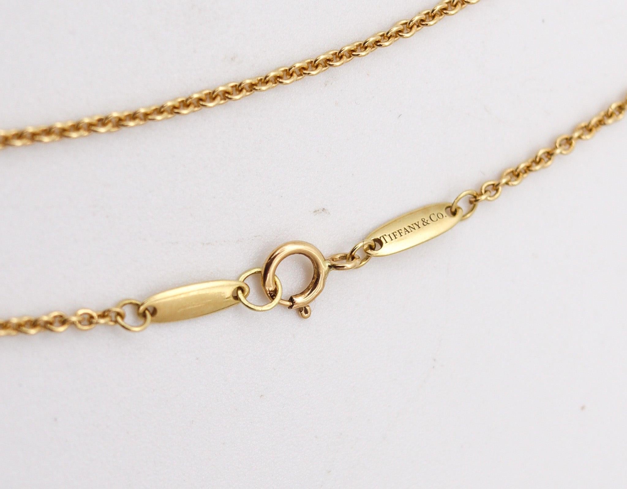 Uncut TIFFANY & CO 1979 Elsa Peretti Nephrite Jug Jar Bottle Necklace in 18Kt Gold For Sale