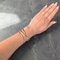 Tiffany & Co. 1980 18 Karat Yellow Gold Vintage Wave Cuff Bracelet