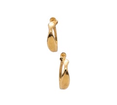 TIFFANY & CO. 1980 By Elsa Peretti Rare Lilies Hoops Earrings In Solid 18Kt Gold