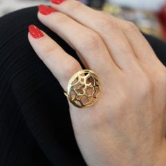 TIFFANY & CO. 1980 By Paloma Picasso Zellige Geometric Ring In 18Kt Yellow Gold