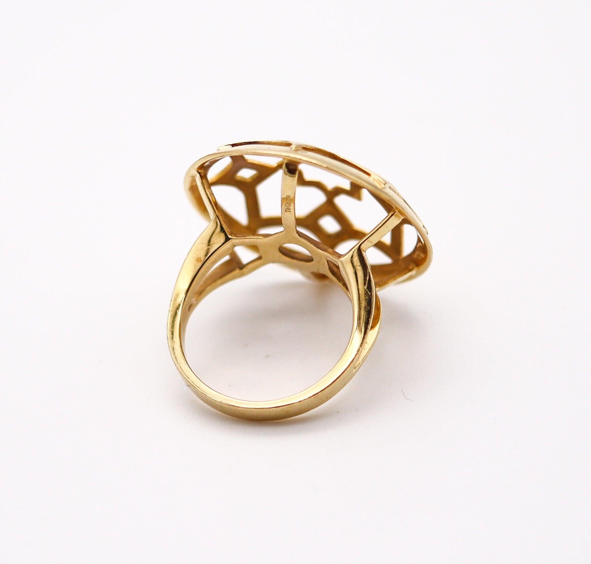 Women's TIFFANY & CO. 1980 By Paloma Picasso Zellige Geometric Ring In 18Kt Yellow Gold For Sale