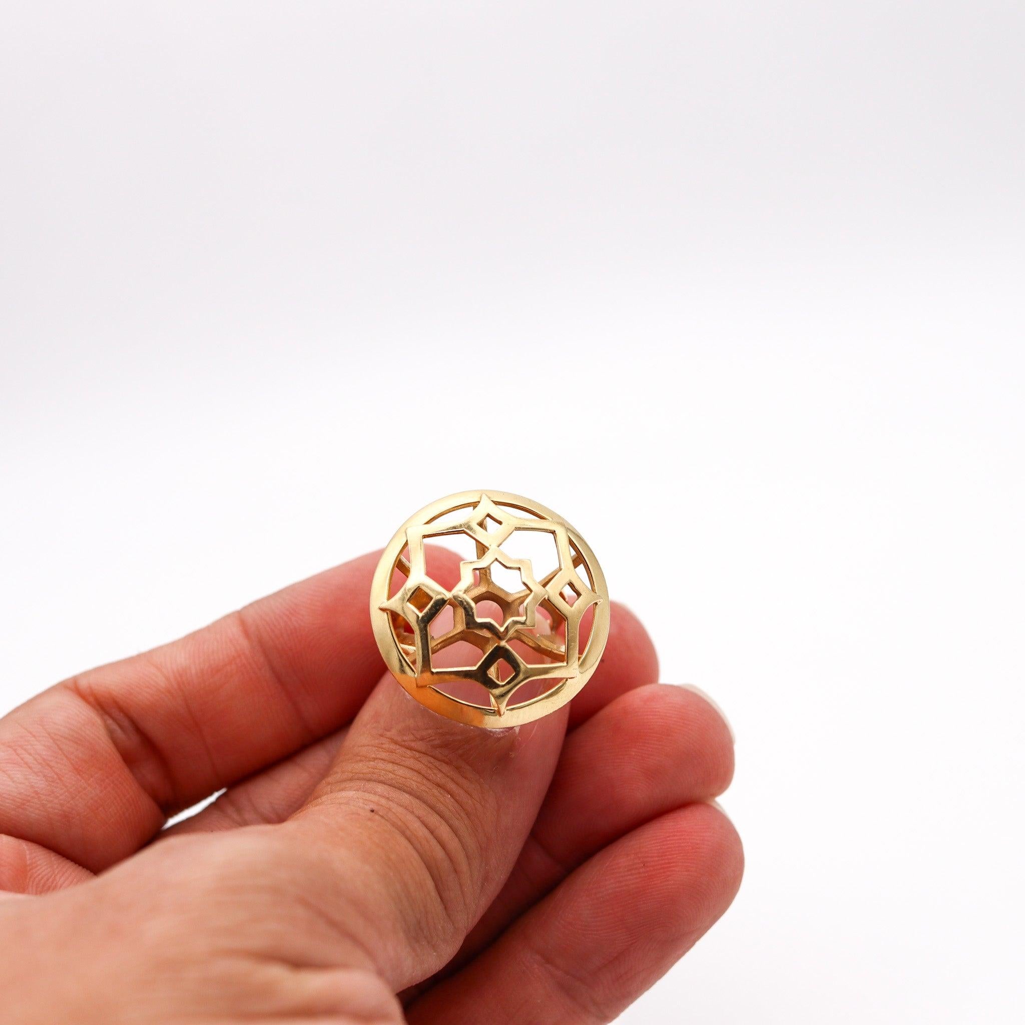 TIFFANY & CO. 1980 By Paloma Picasso Zellige Geometric Ring In 18Kt Yellow Gold For Sale 2