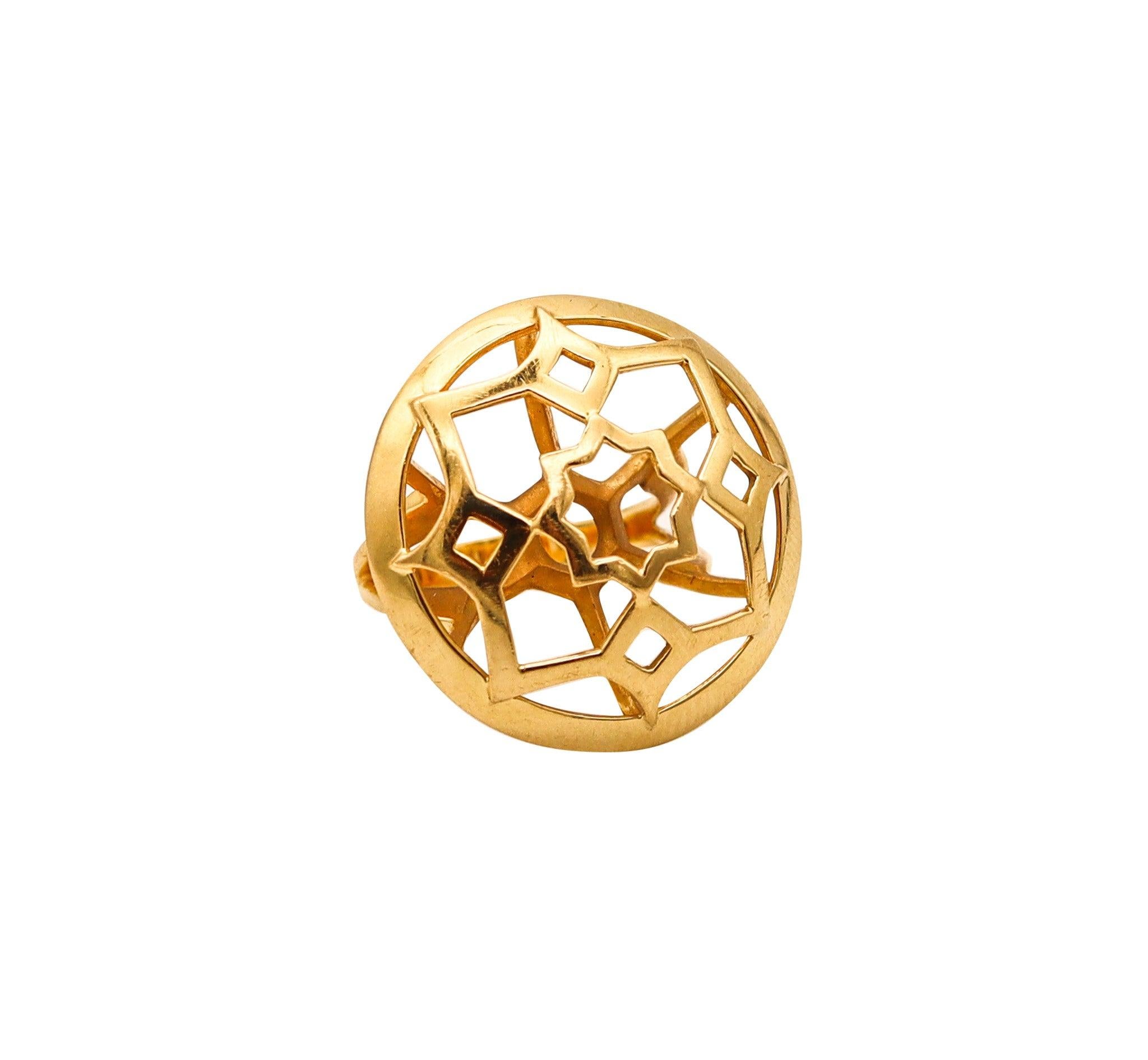 TIFFANY & CO. 1980 By Paloma Picasso Zellige Geometric Ring In 18Kt Yellow Gold For Sale 3