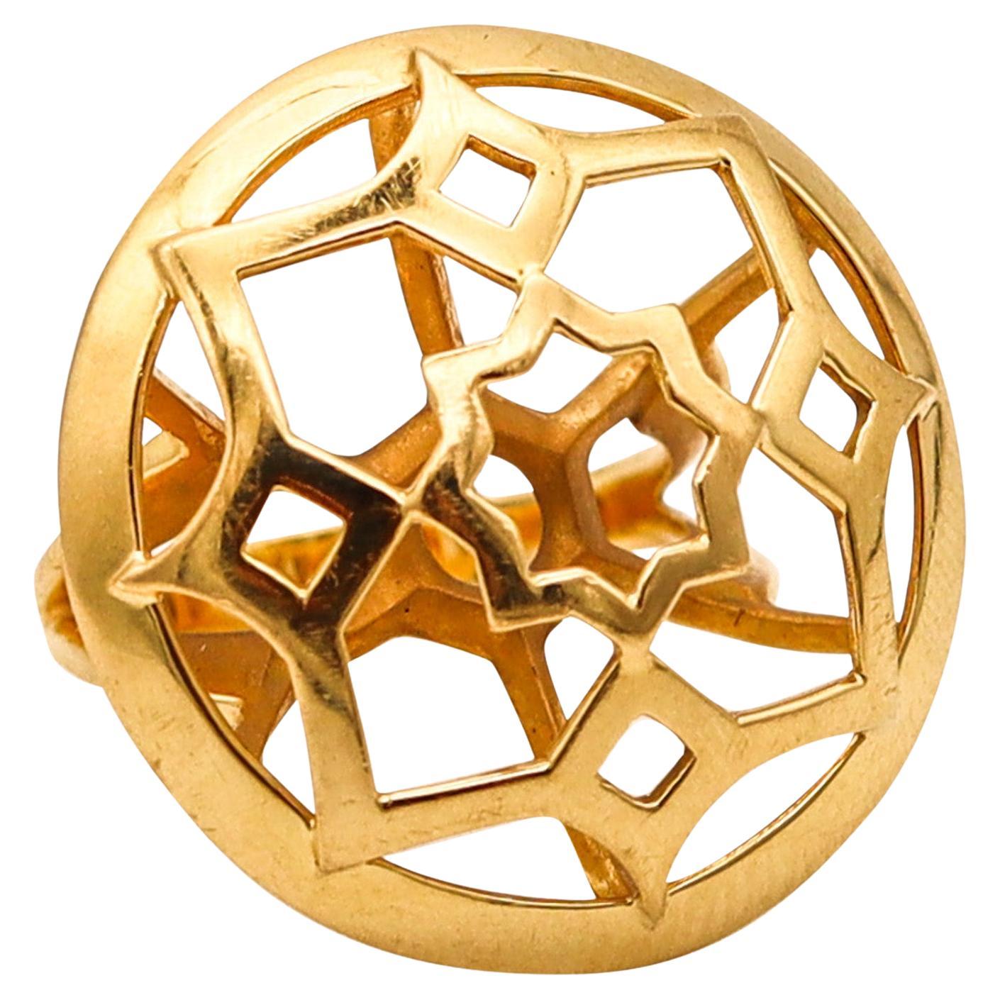 TIFFANY & CO. 1980 By Paloma Picasso Anello Geometrico Zellige in Oro Giallo 18Kt