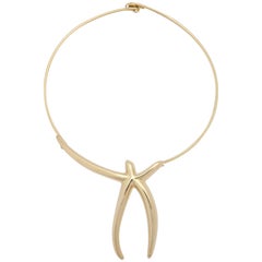 Tiffany & Co. 1980 Elsa Peretti Asymmetrical Starfish Gold Wire Collar Necklace