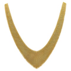 TIFFANY & CO. 1980 Elsa Peretti Drapierte Mesh-Halskette aus 18 Karat Gold Vermeil auf Silber