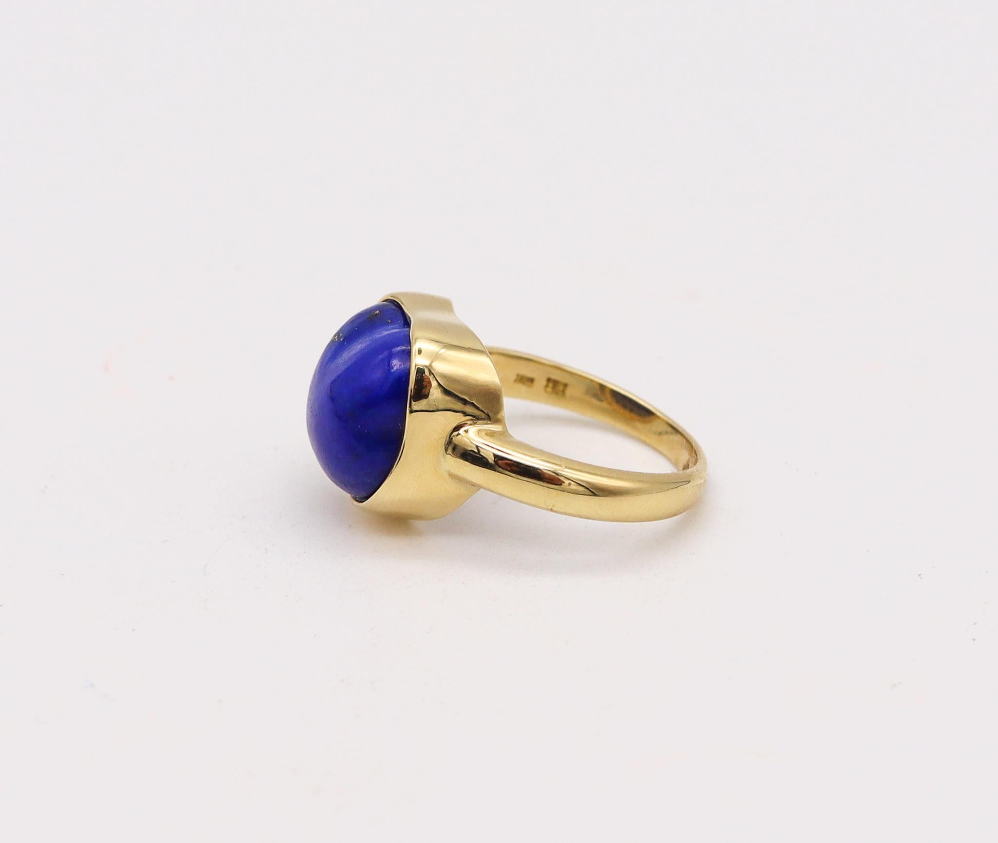 Modernist Tiffany & Co. 1980 Elsa Peretti Free Form Ring in 18Kt Gold with Lapis Lazuli