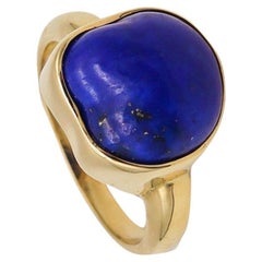 Tiffany & Co. 1980 Elsa Peretti Free Form Ring in 18Kt Gold with Lapis Lazuli