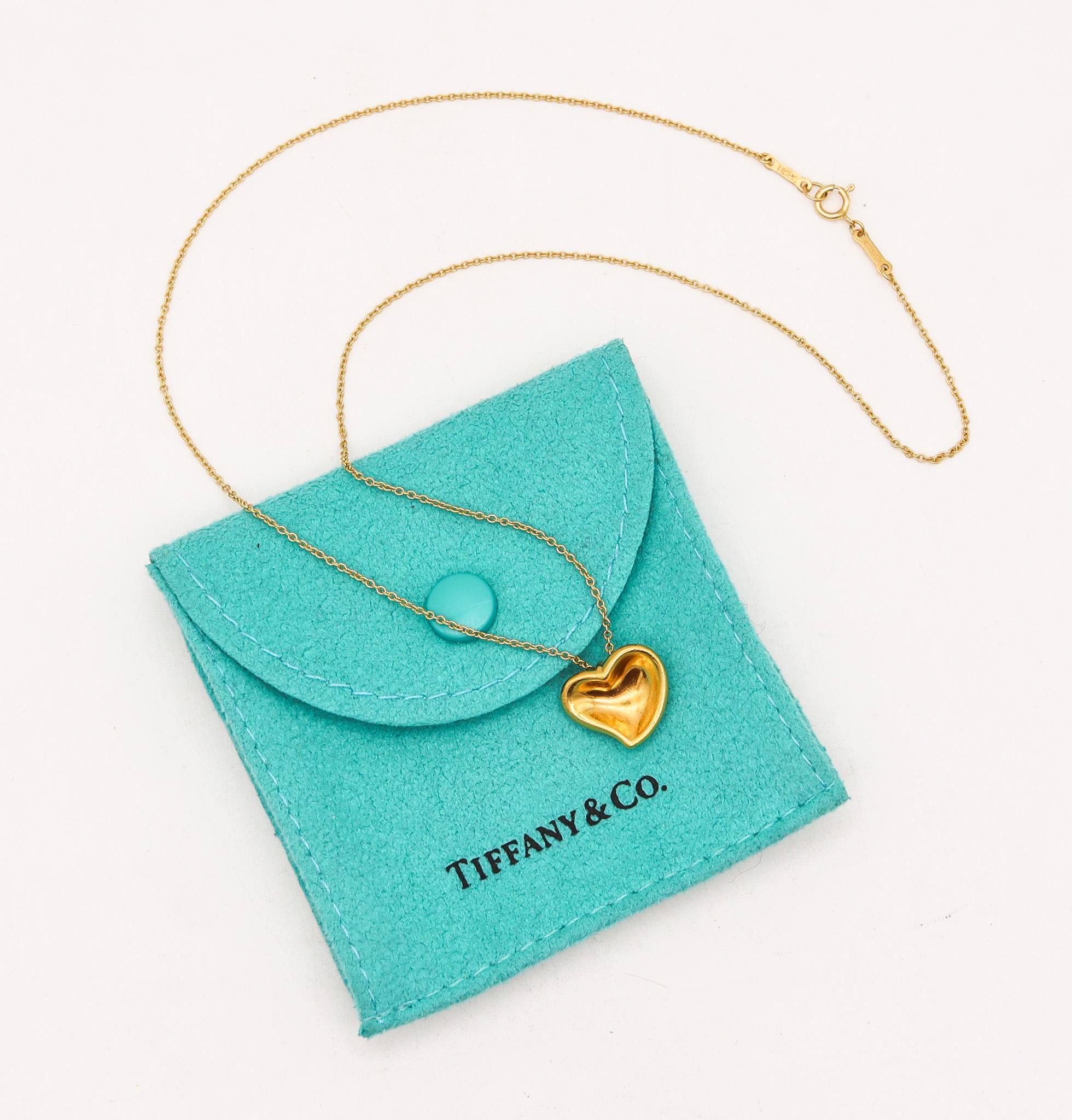 Herz-Halskette, entworfen von Elsa Peretti (1940-2021) für Tiffany & Co.

Sehr seltene Herz-Halskette für Sammler, von Elsa Peretti für die Studios von Tiffany & Co. entworfen. Dieses Stück wurde aus massivem, reinem Gelbgold von 24 Karat gefertigt