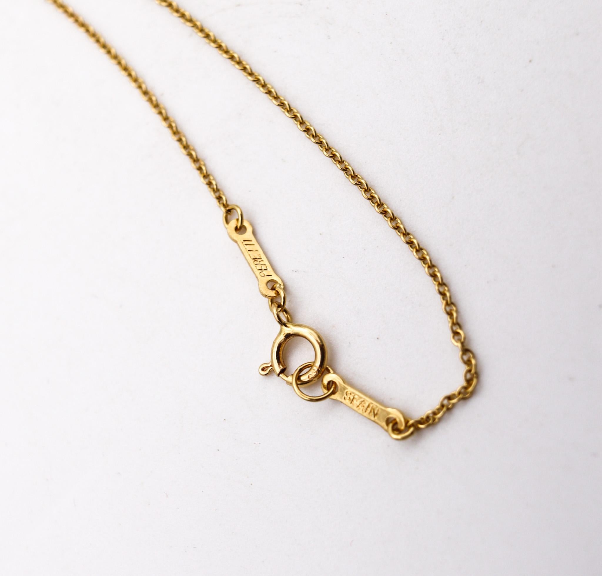 Modernist Tiffany & Co. 1980 Elsa Peretti Heart Necklace In 24Kt And 18Kt Yellow Gold