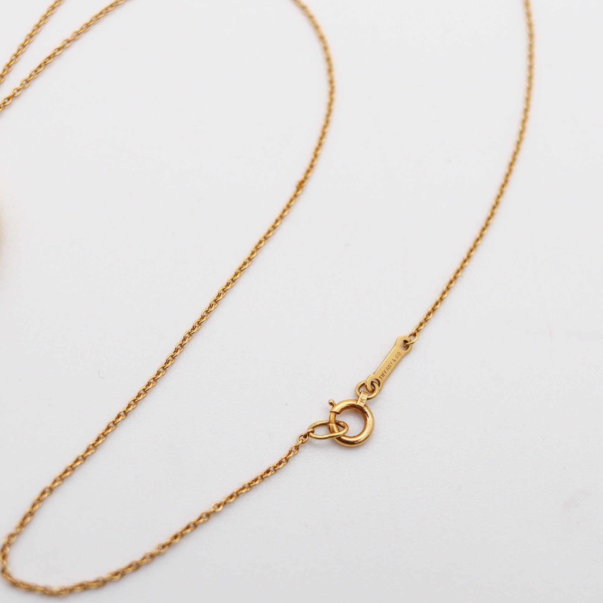 Women's TIFFANY & CO. 1980 Elsa Peretti Large Open Heart Necklace 18Kt Gold & Diamonds For Sale