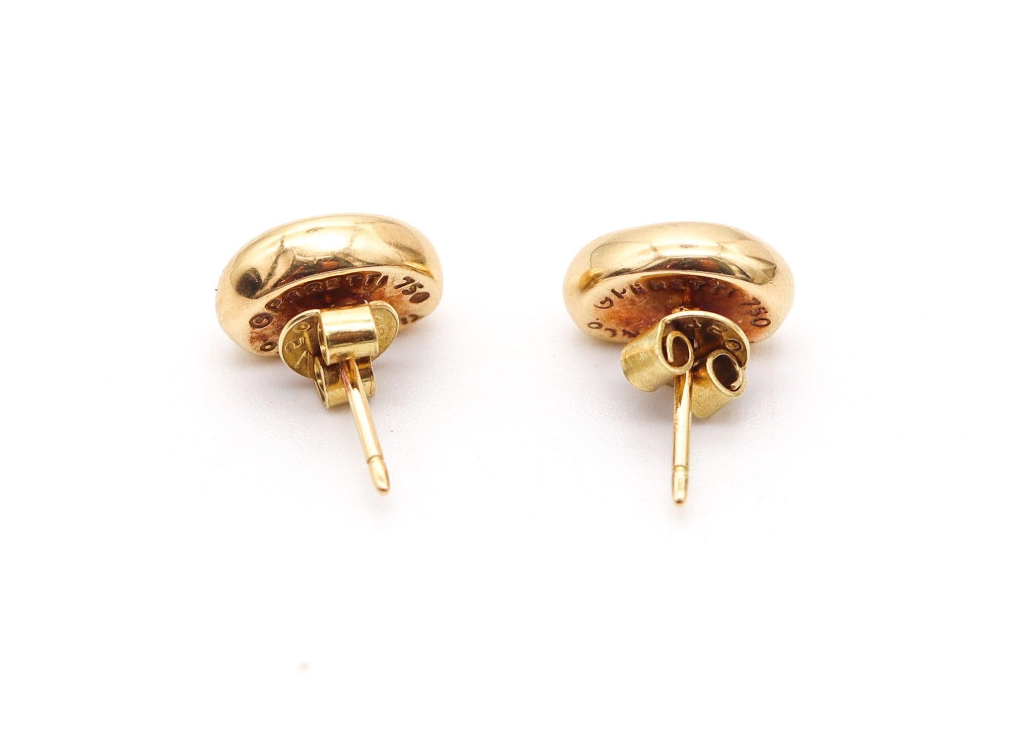 TIFFANY CO. 1980 Elsa Peretti Kleine Bohnen-Ohrstecker aus 18 Karat Gelbgold im Zustand „Hervorragend“ in Miami, FL