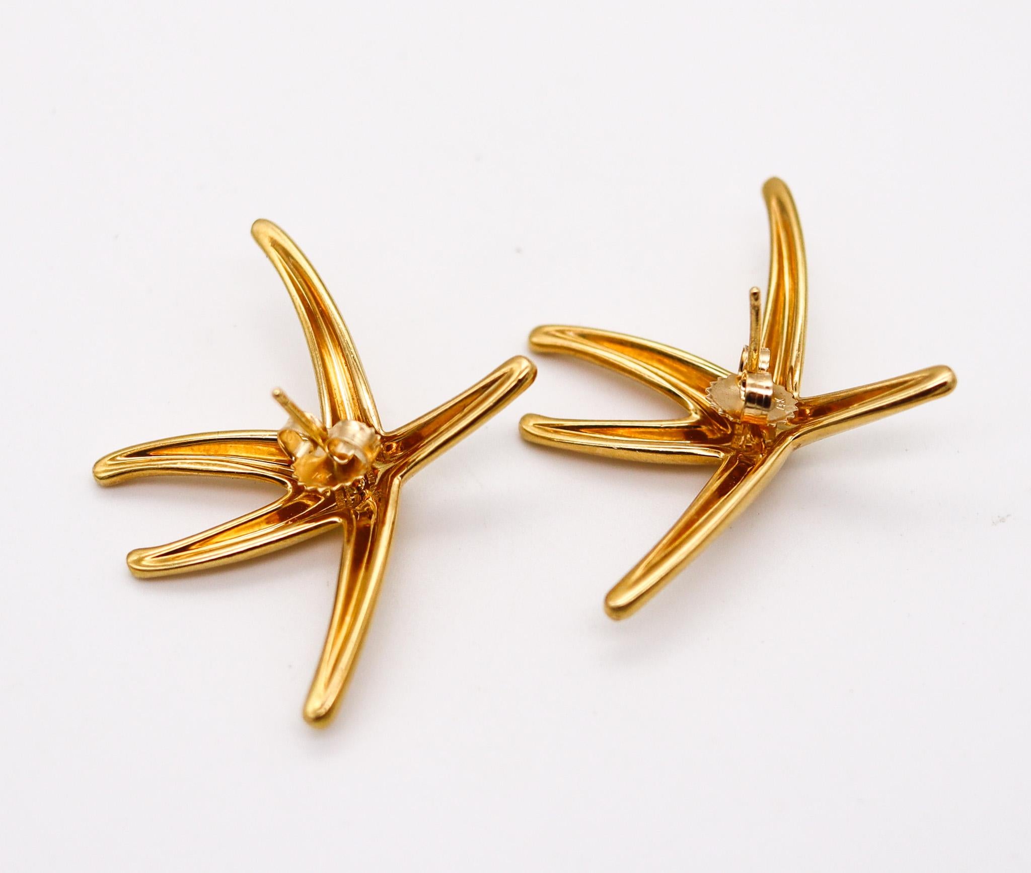 Women's Tiffany Co. 1980 New York by Elsa Peretti Starfish Earrings in 18kt Yellow Gold