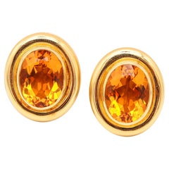 TIFFANY & CO. 1980 Paloma Picasso Clips Ohrringe aus 18Kt Gelbgold und Zitrinen