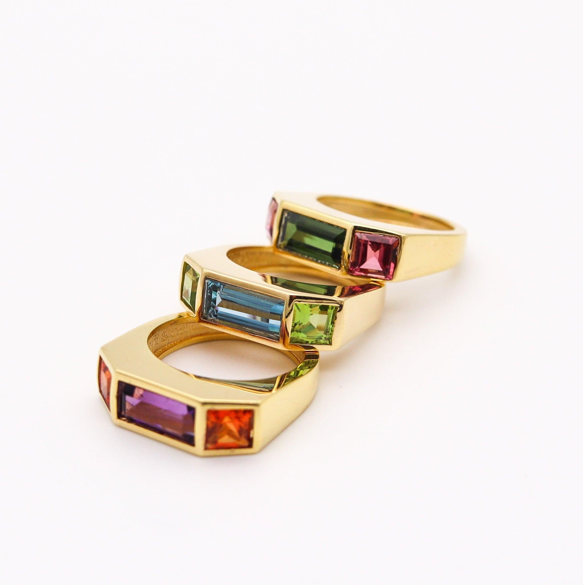 TIFFANY & CO. 1980 Paloma Picasso Geometric Ring In 18Kt Gold With Tourmalines 5
