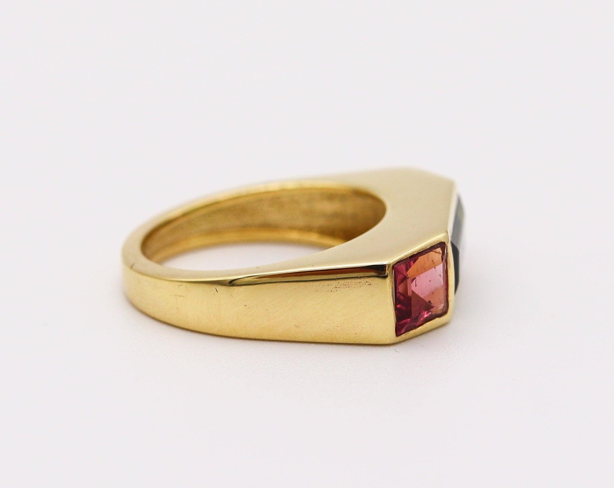 Women's TIFFANY & CO. 1980 Paloma Picasso Geometric Ring In 18Kt Gold With Tourmalines