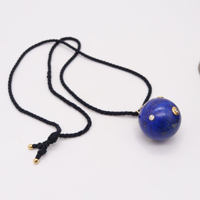 TIFFANY and 1980 Paloma Picasso Lapis Necklace Pendant 18Kt