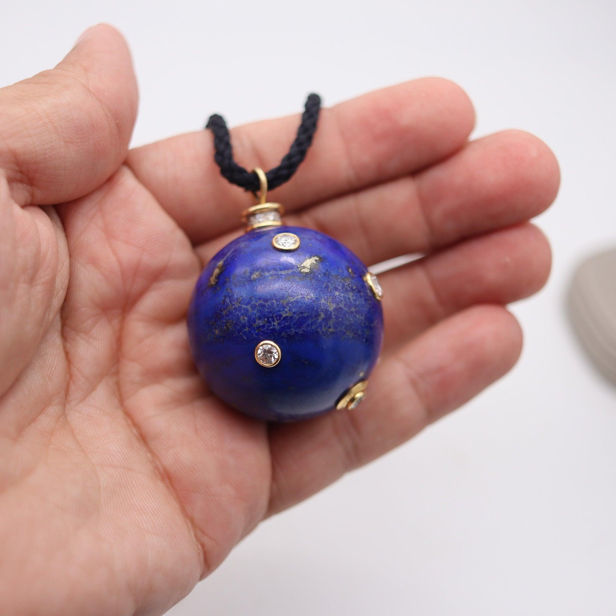 TIFFANY & CO. 1980 Paloma Picasso Ciondolo Collana in Lapis Oro 18Kt e Diamanti in vendita 1