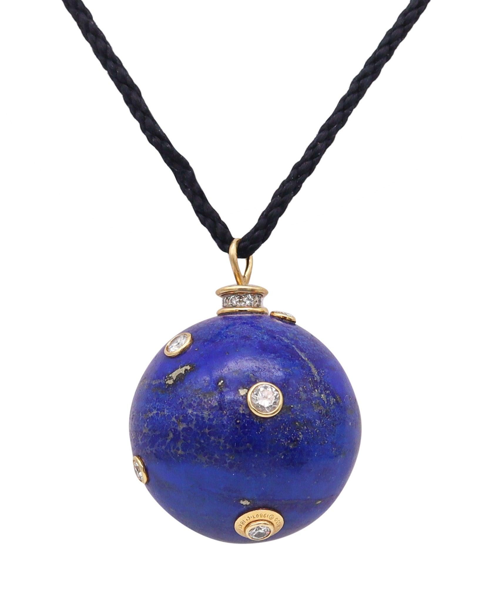 TIFFANY & CO. 1980 Paloma Picasso Ciondolo Collana in Lapis Oro 18Kt e Diamanti in vendita