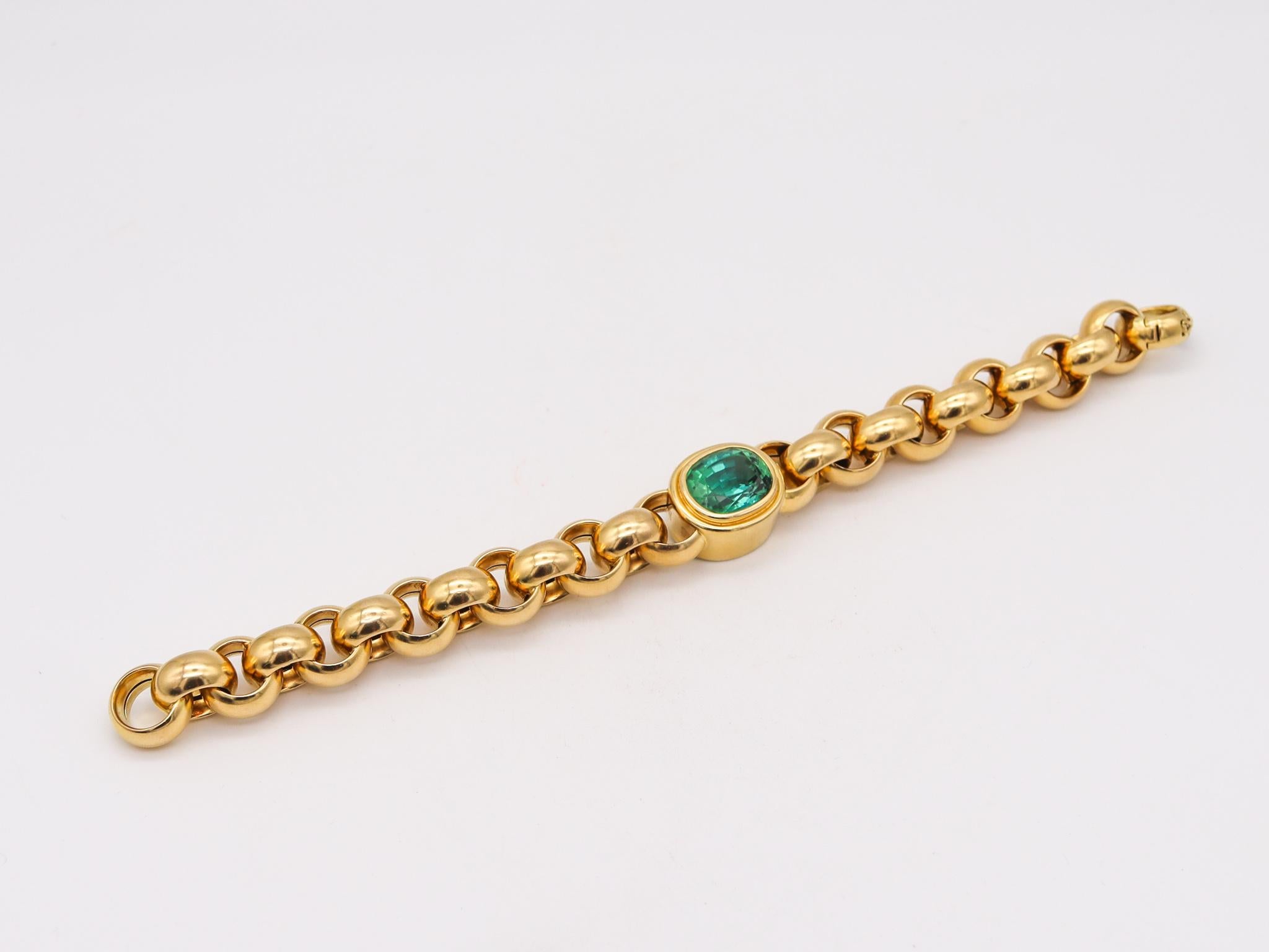 Modernist Tiffany & Co. 1980 Paloma Picasso Links Bracelet 18Kt Gold 14.47 Cts Tourmaline