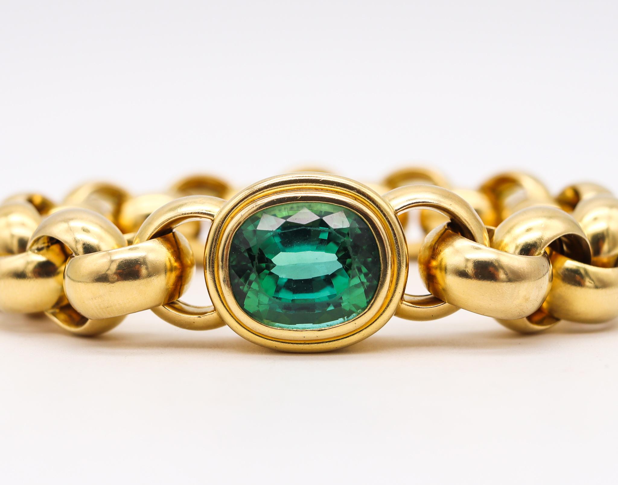 Tiffany & Co. 1980 Paloma Picasso Links Bracelet 18Kt Gold 14.47 Cts Tourmaline 1