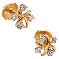 TIFFANY & CO. 1980 Schlumberger Lynn Ohrstecker 18Kt Gold-Platin & Diamant