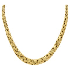 Tiffany & Co. 1980's 14 Karat Yellow Gold Vintage Graduated Wheat Chain Necklace