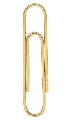 Tiffany & Co. 1980's 14 Karat Yellow Gold Vintage Large Paperclip Pendant