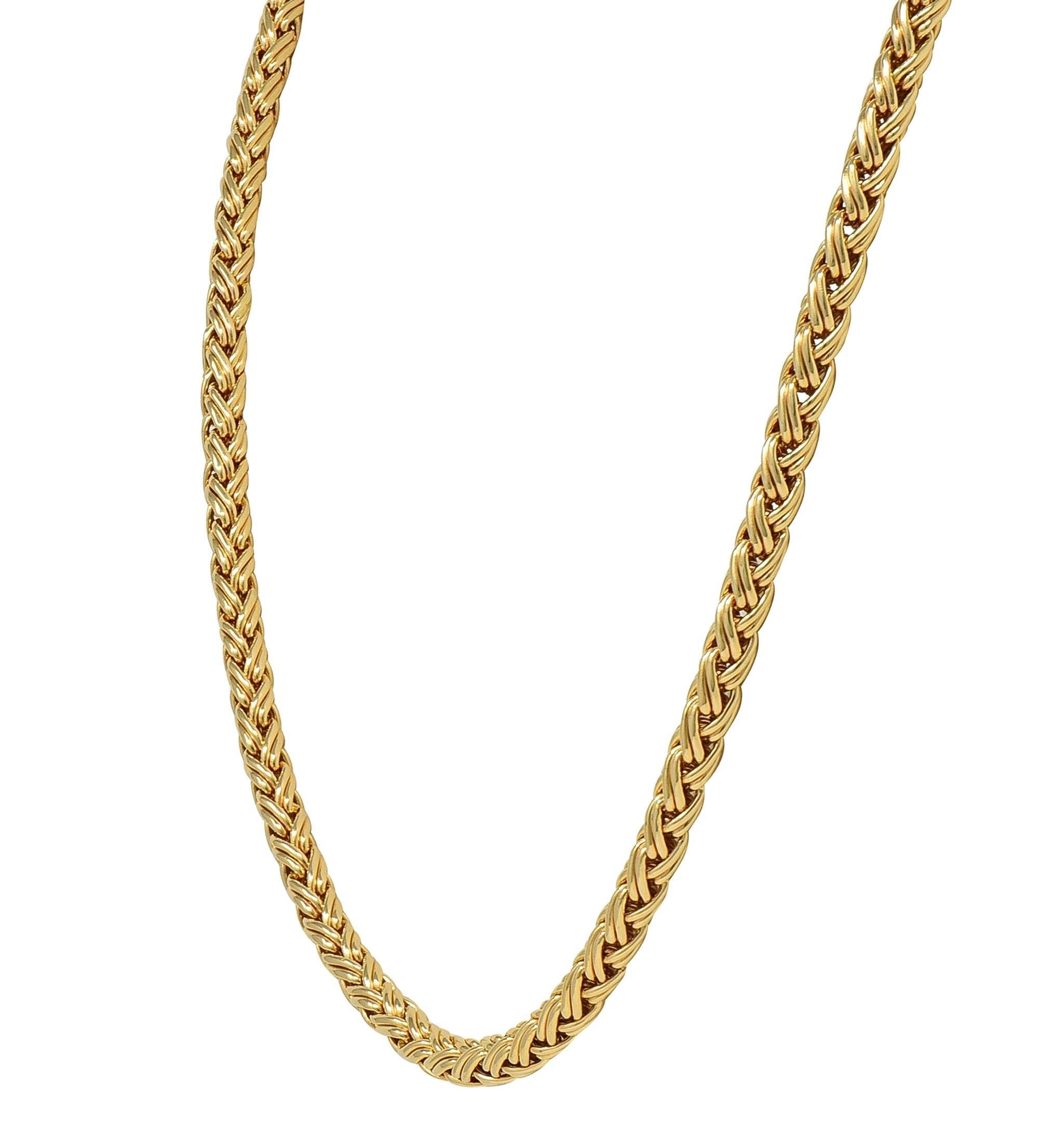 Tiffany & Co. 1980's 14 Karat Gelbgold Vintage Weizen Kette Halskette (Moderne) im Angebot