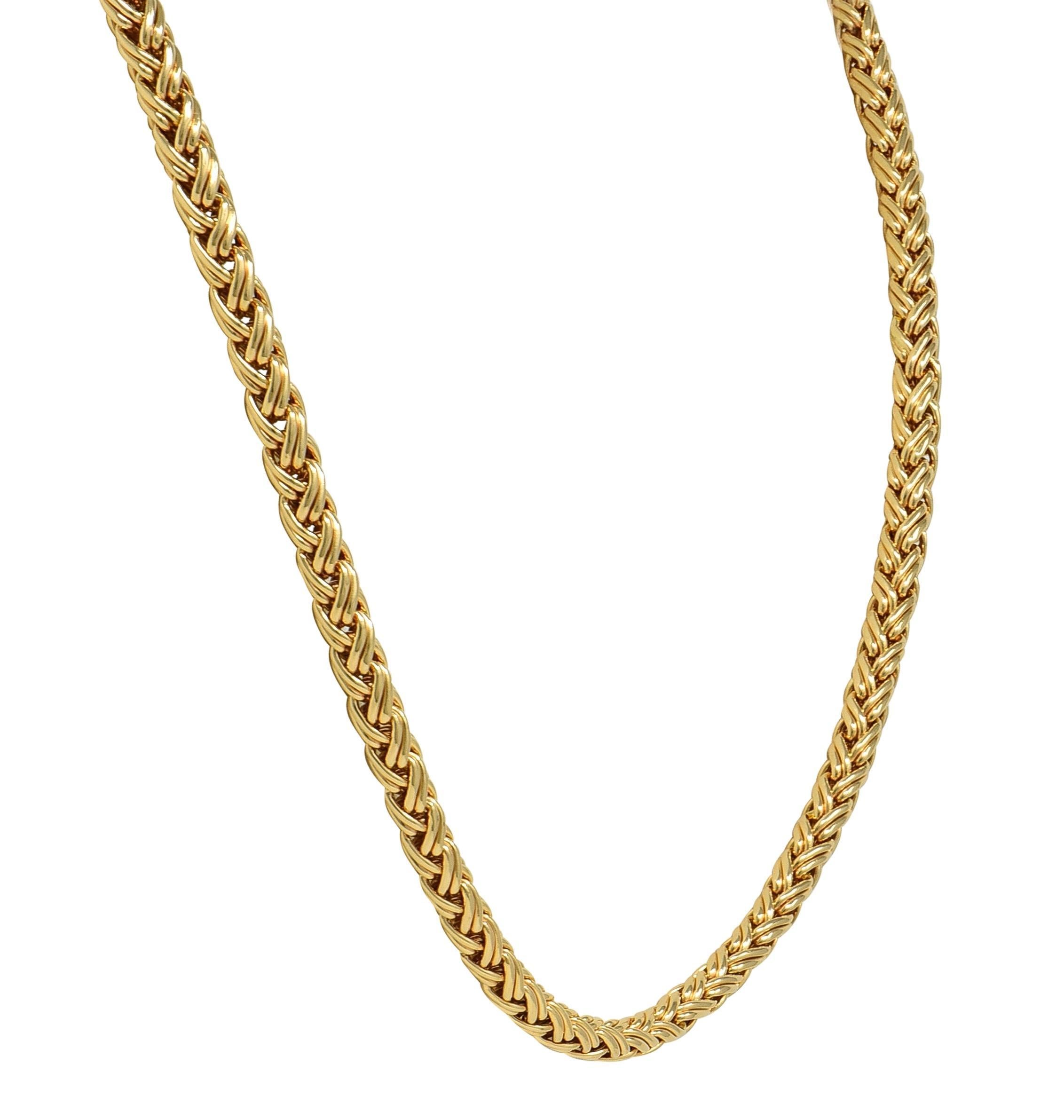 Tiffany & Co. 1980's 14 Karat Gelbgold Vintage Weizen Kette Halskette im Zustand „Hervorragend“ im Angebot in Philadelphia, PA