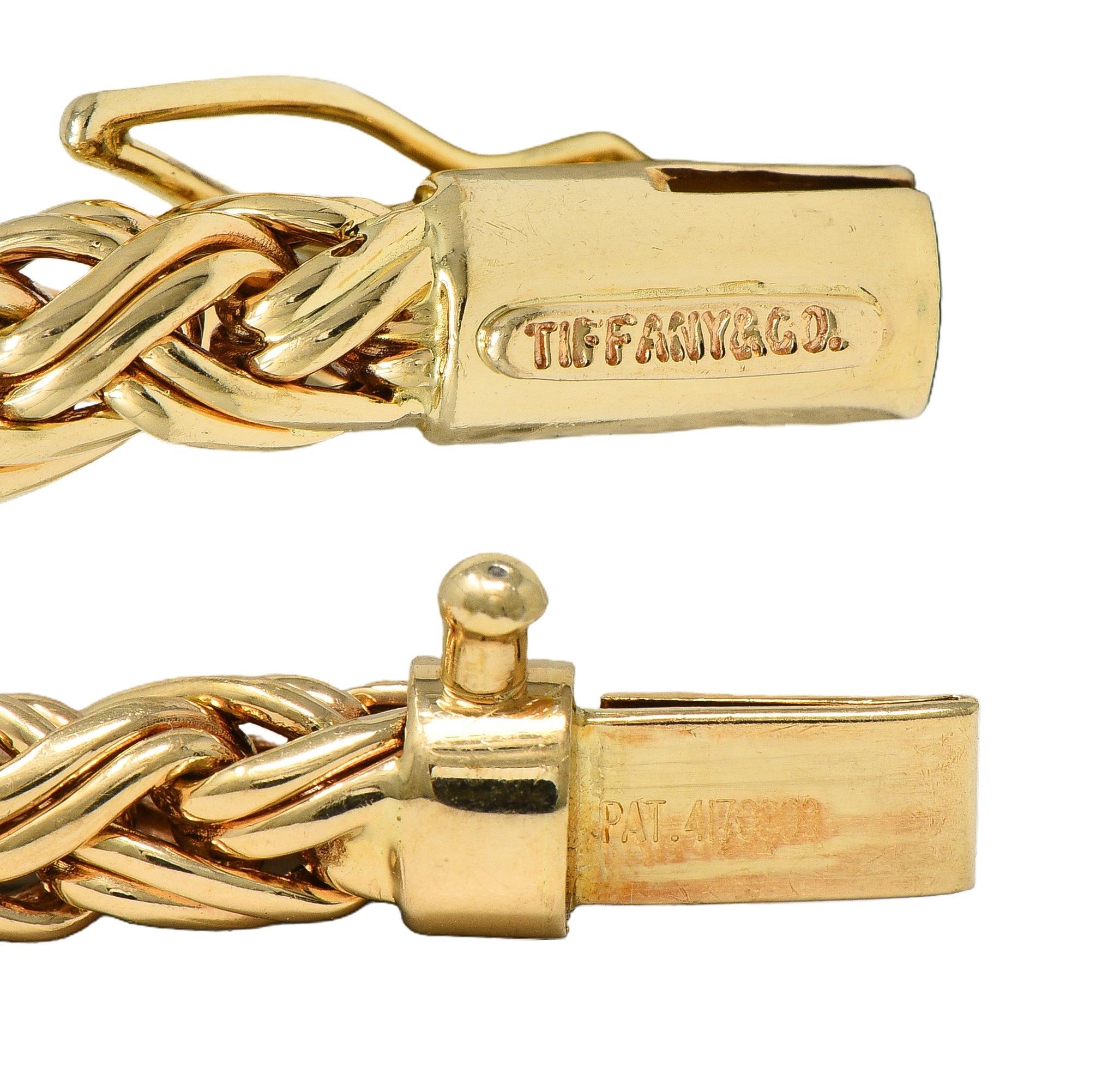 Tiffany & Co. 1980's 14 Karat Gelbgold Vintage Weizen Kette Halskette Damen im Angebot