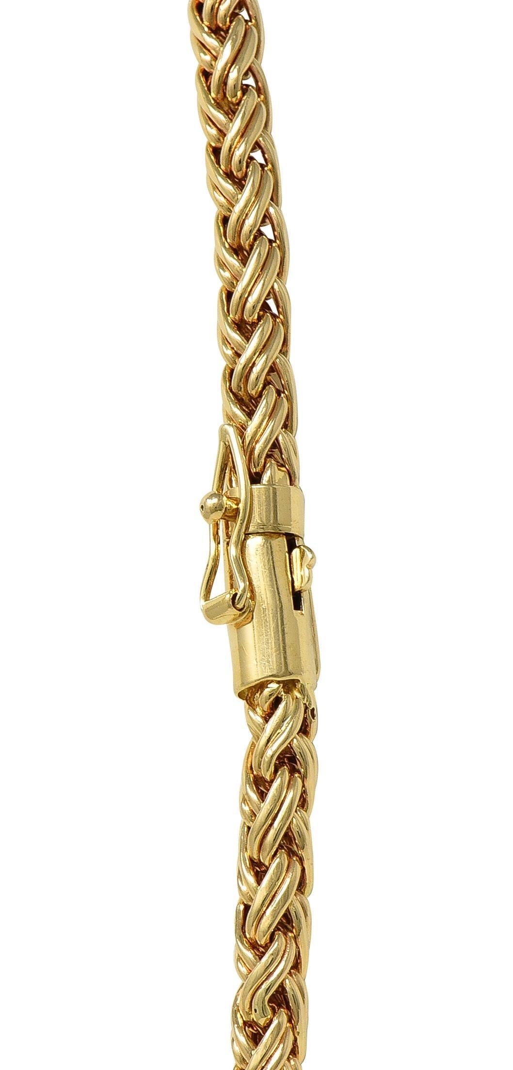 Tiffany & Co. 1980's 14 Karat Gelbgold Vintage Weizen Kette Halskette im Angebot 1