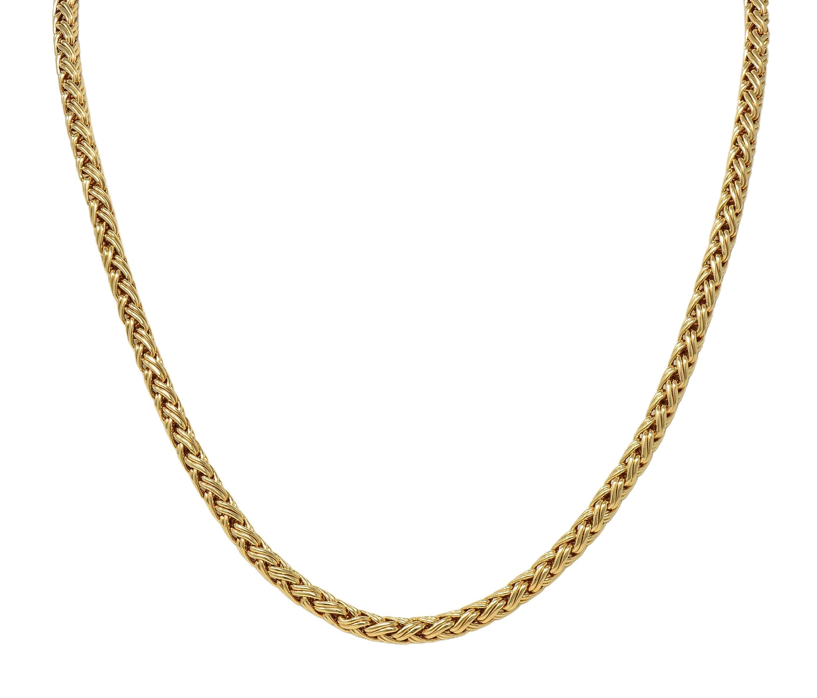 Tiffany & Co. 1980's 14 Karat Gelbgold Vintage Weizen Kette Halskette im Angebot