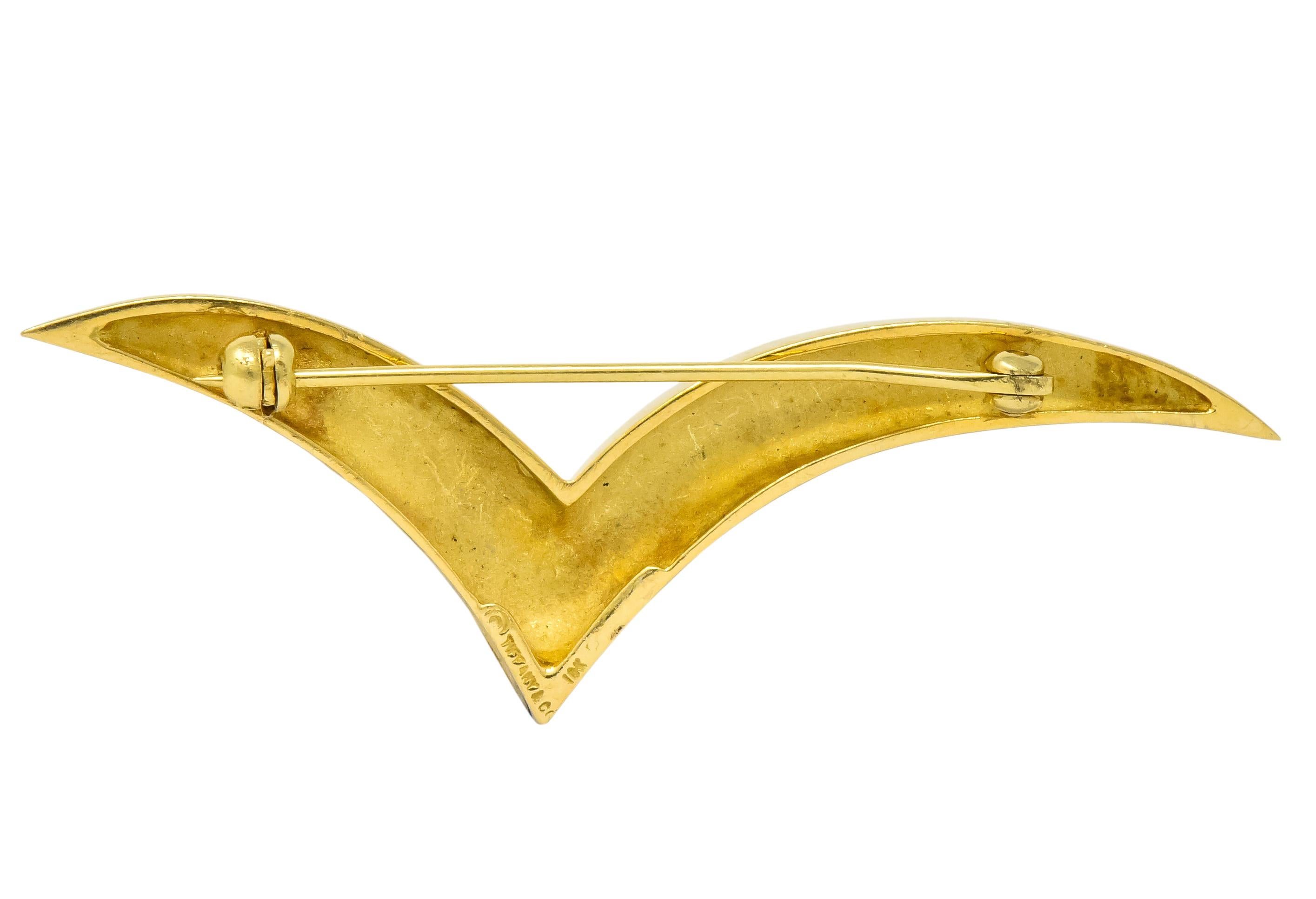 Tiffany & Co. 1980s 18 Karat Gold Seagull Brooch In Excellent Condition In Philadelphia, PA