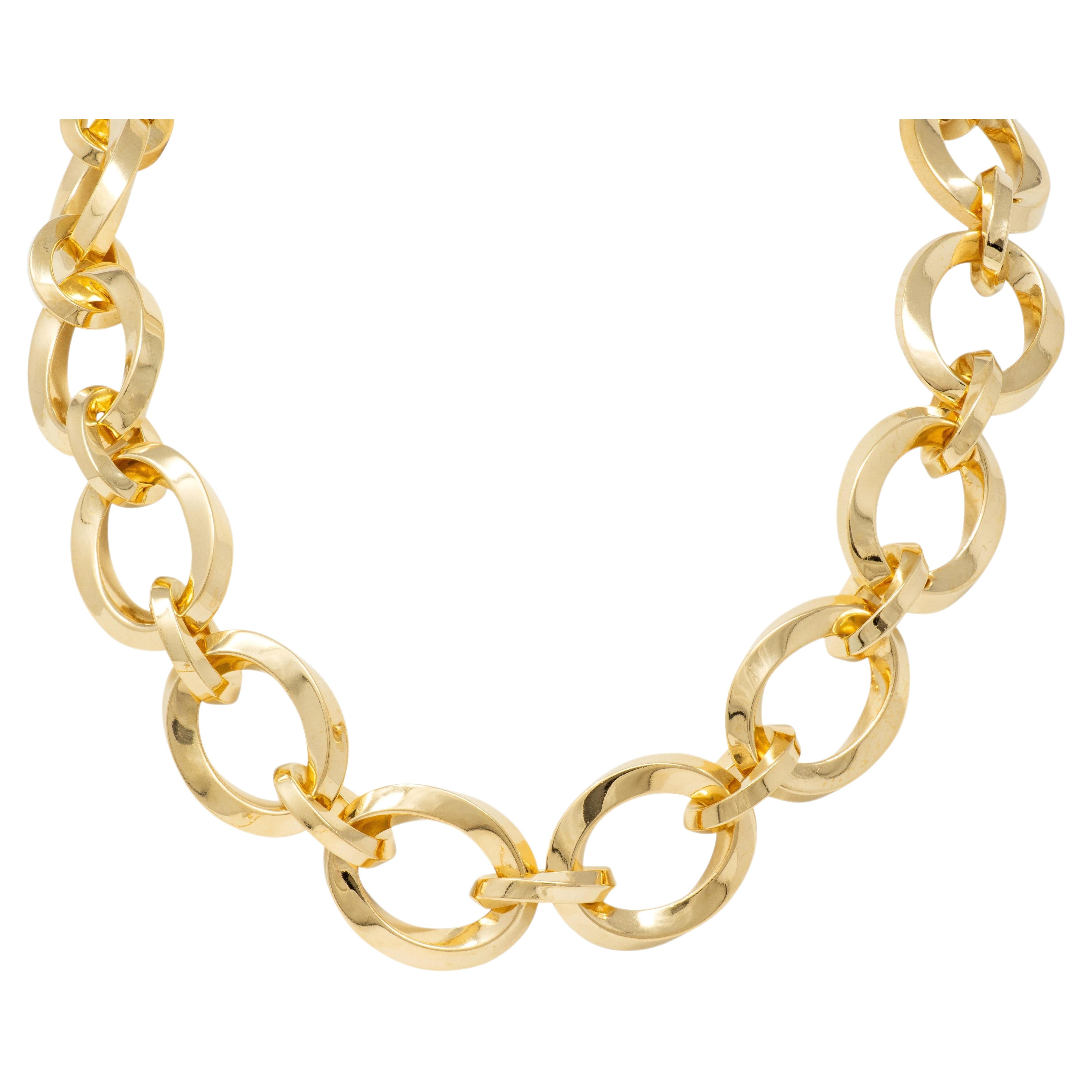 Tiffany & Co. 1980's 18 Karat Yellow Gold Twist Link Vintage Collar Necklace