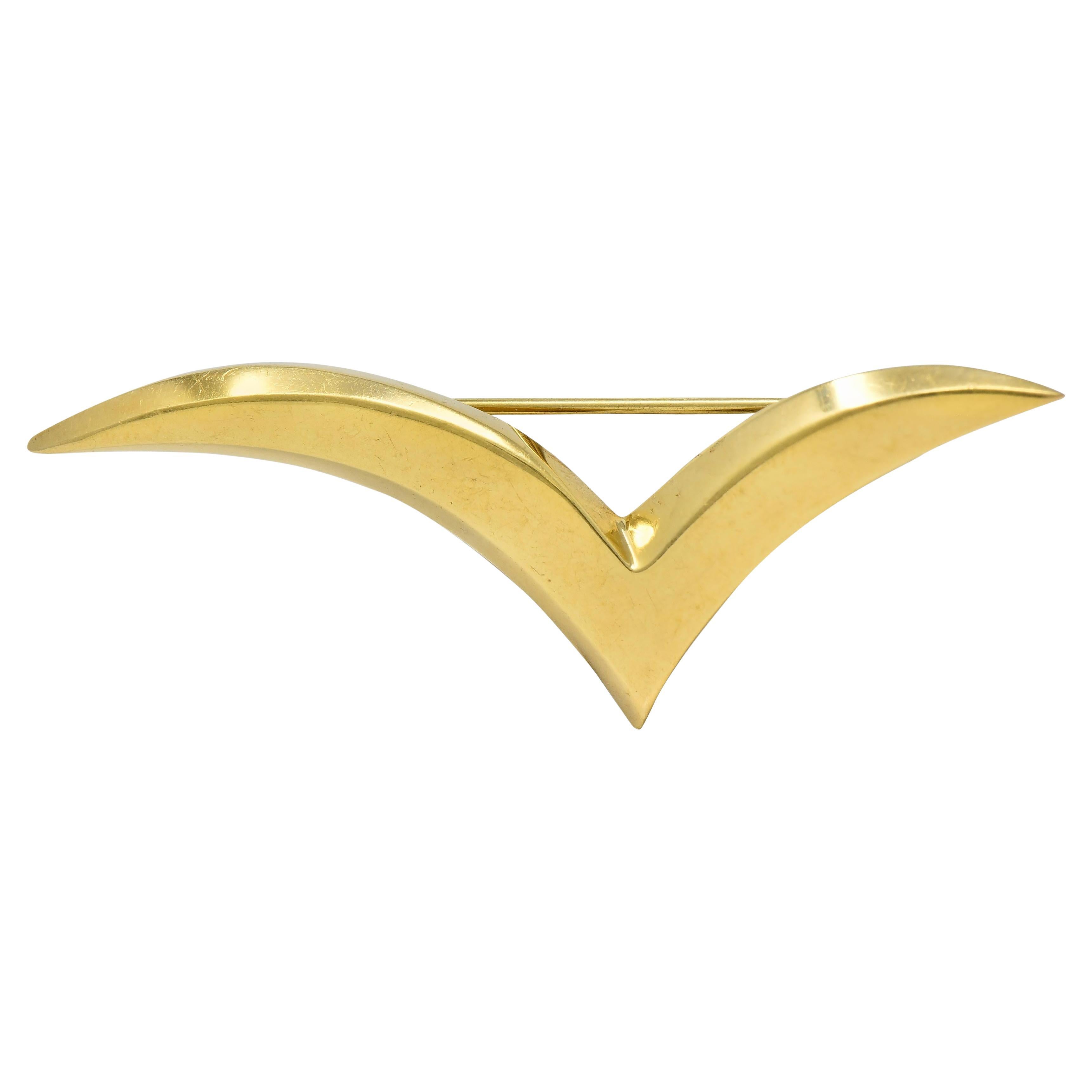 Tiffany 
Co. 1980
s Or jaune 18 carats Broche mouette vintage