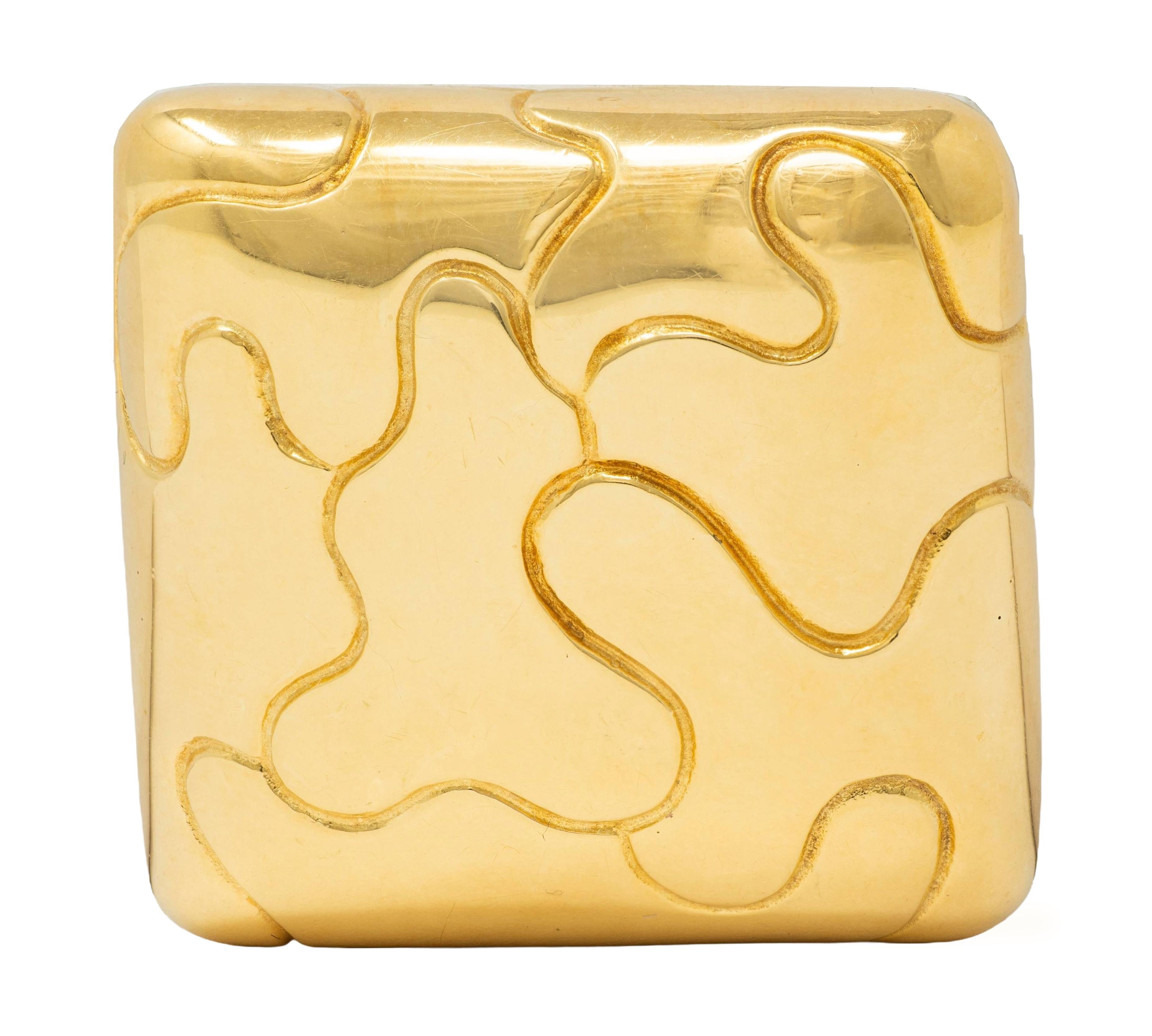 Tiffany & Co. 1980, oro giallo 18 carati, spilla vintage a forma di cuscino a forma di ghirigoro