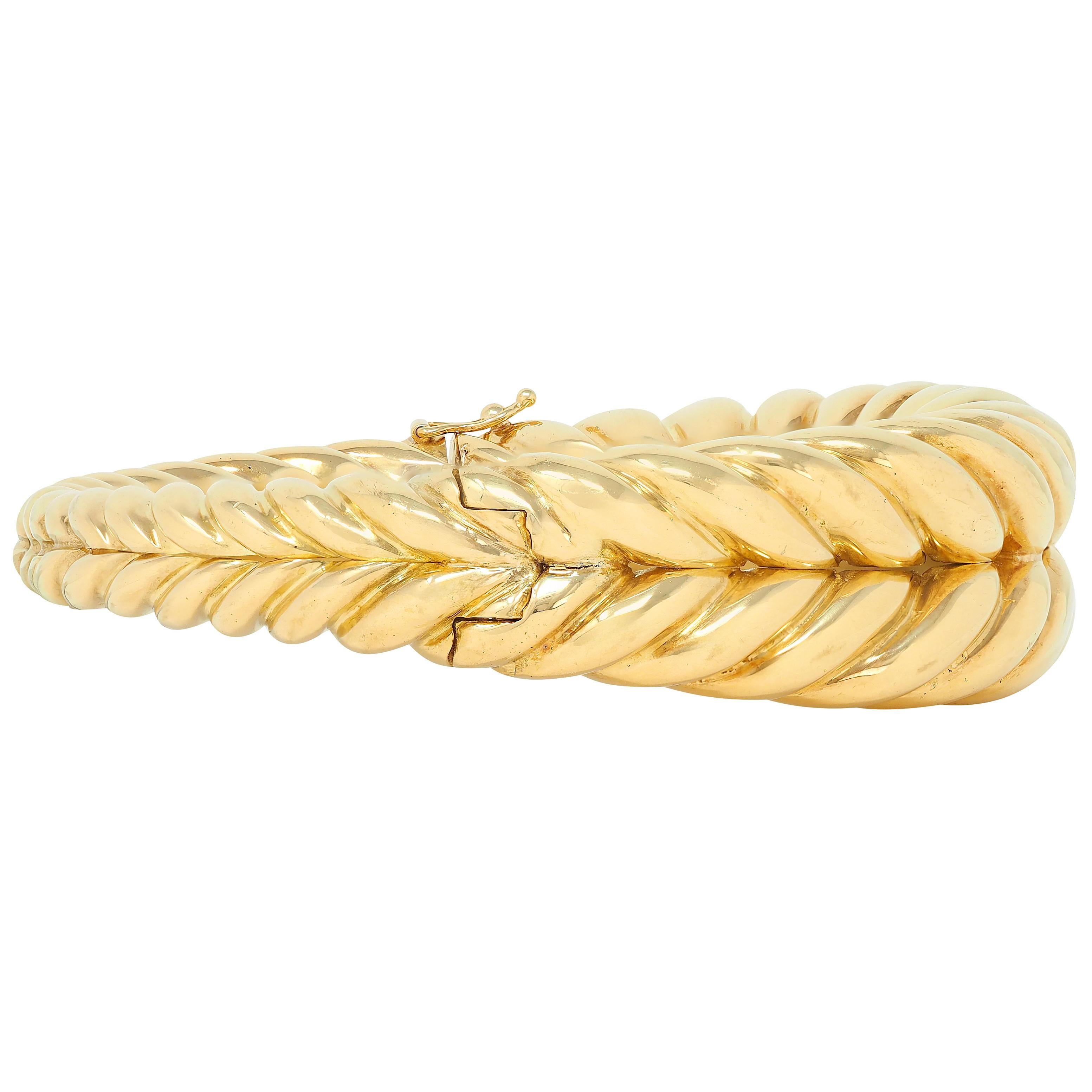 Moderno Tiffany & Co. 1980, braccialetto vintage a intreccio in oro giallo 18 carati in vendita
