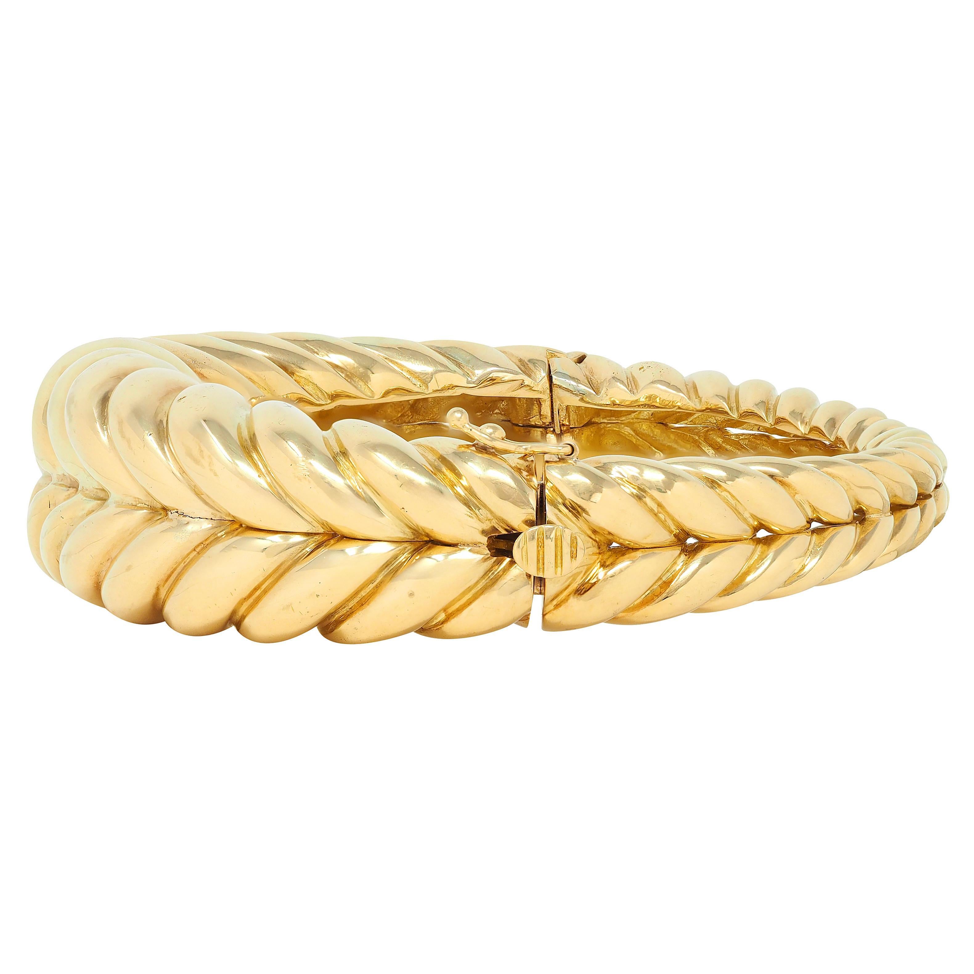 Donna Tiffany & Co. 1980, braccialetto vintage a intreccio in oro giallo 18 carati in vendita
