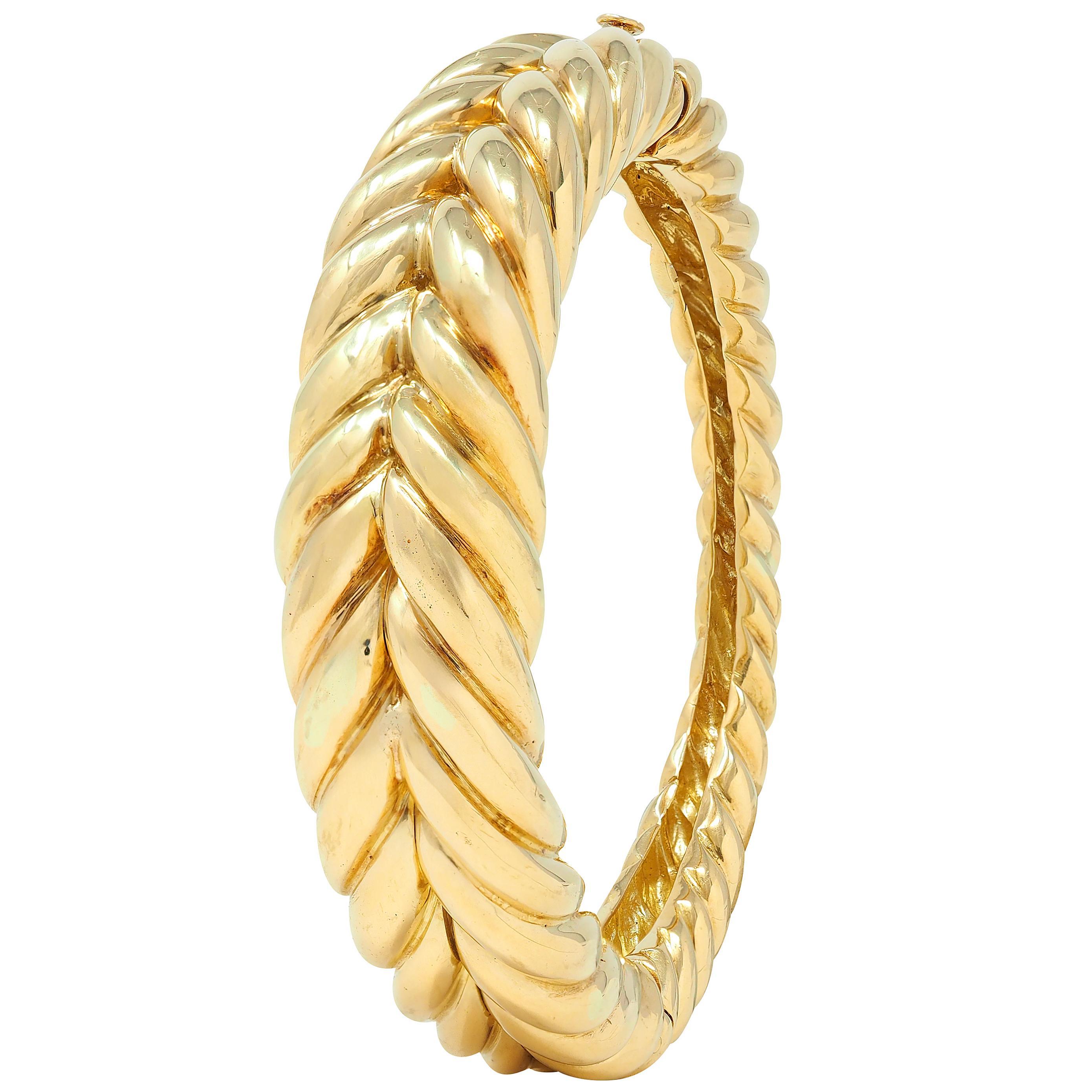 Tiffany & Co. 1980, braccialetto vintage a intreccio in oro giallo 18 carati in vendita 2