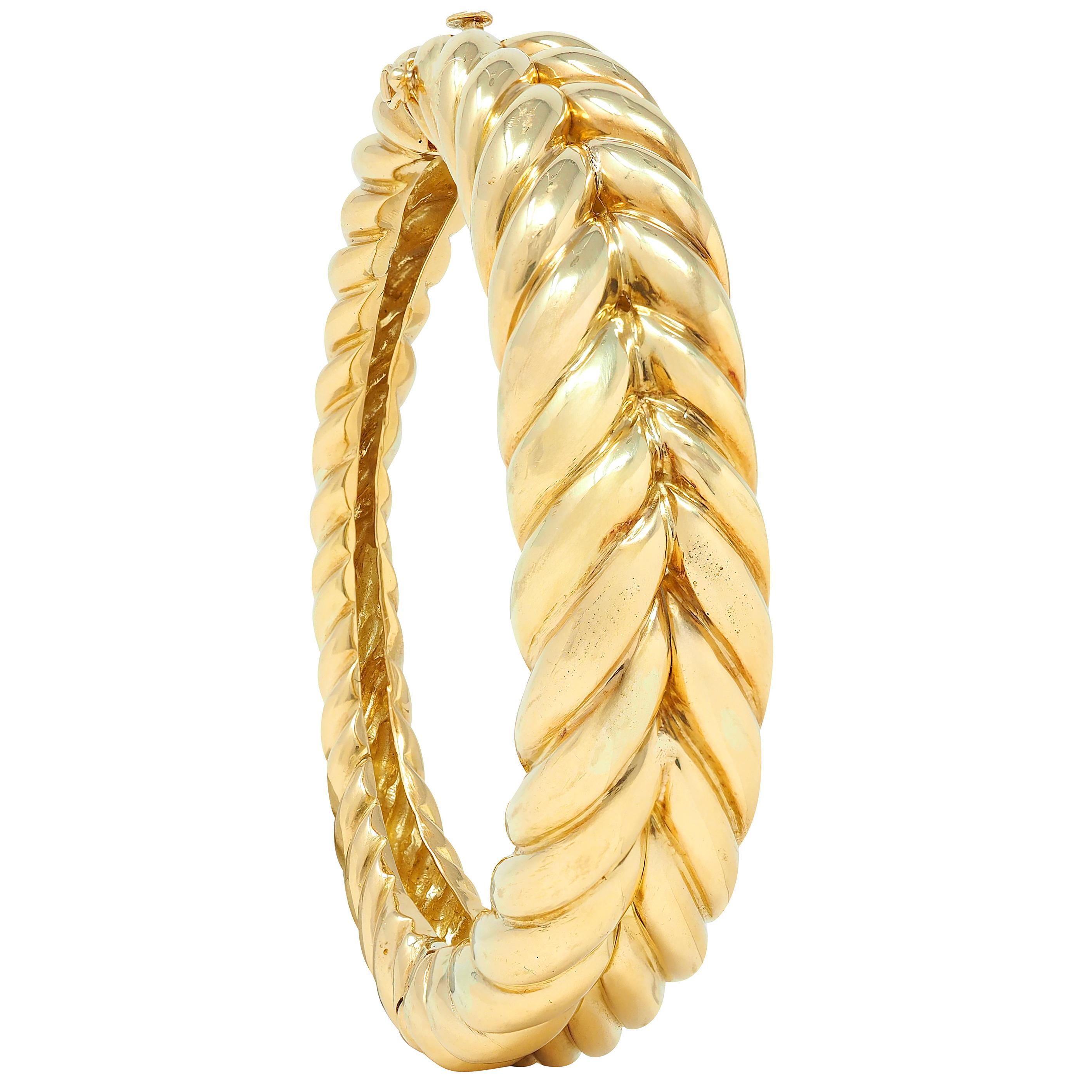 Tiffany & Co. 1980, braccialetto vintage a intreccio in oro giallo 18 carati in vendita 4
