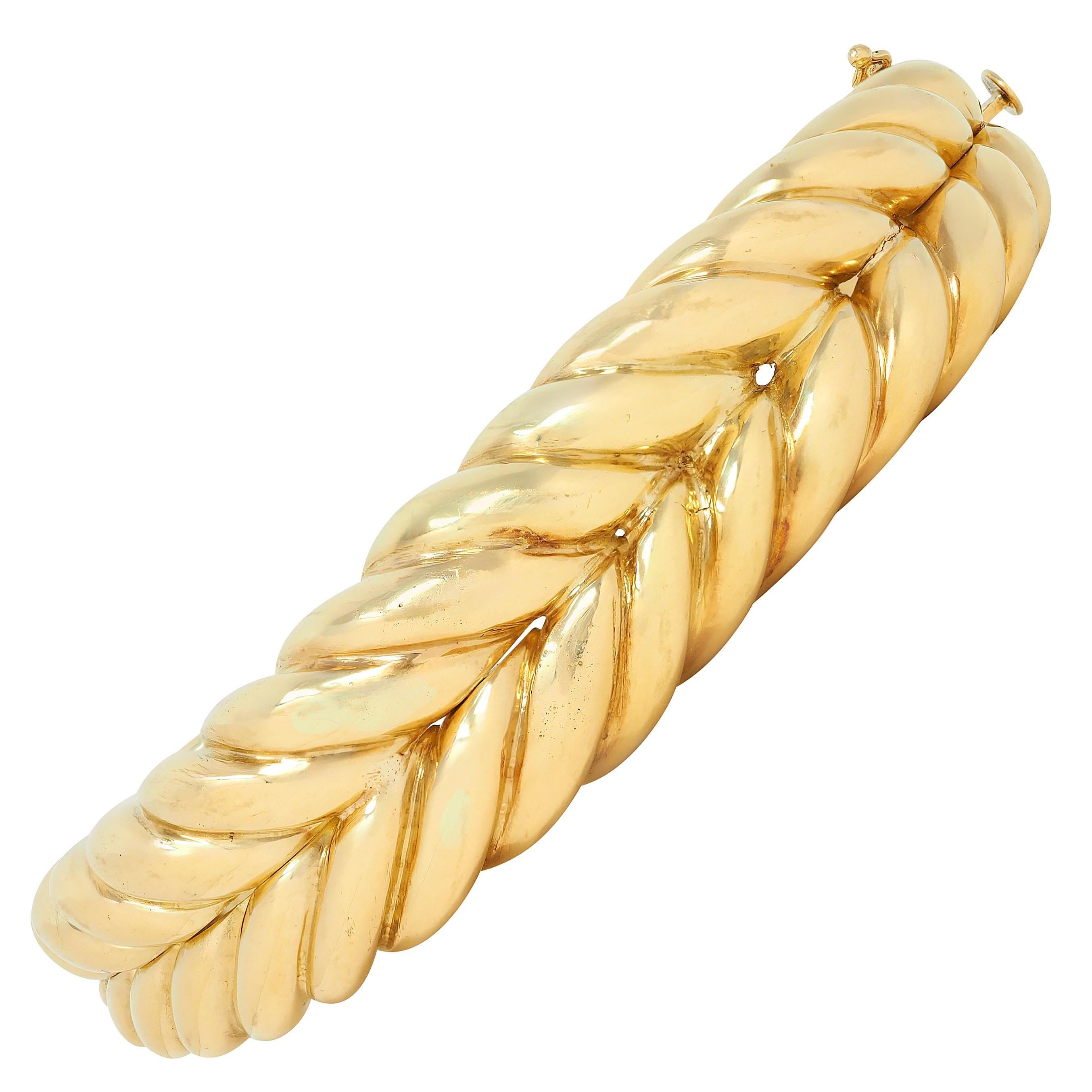 Tiffany & Co. 1980, braccialetto vintage a intreccio in oro giallo 18 carati in vendita