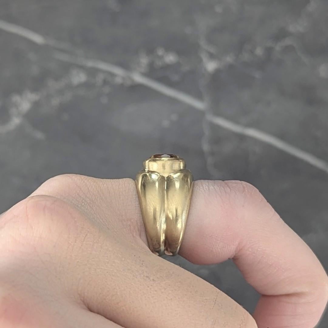 Tiffany & Co. 1980's 3.20 CTW Citrine 18 Karat Yellow Gold Puffy Vintage Ring For Sale 6
