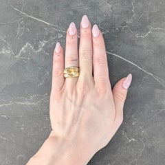 Tiffany & Co. 1980's 3.20 CTW Citrine 18 Karat Yellow Gold Puffy Vintage Ring